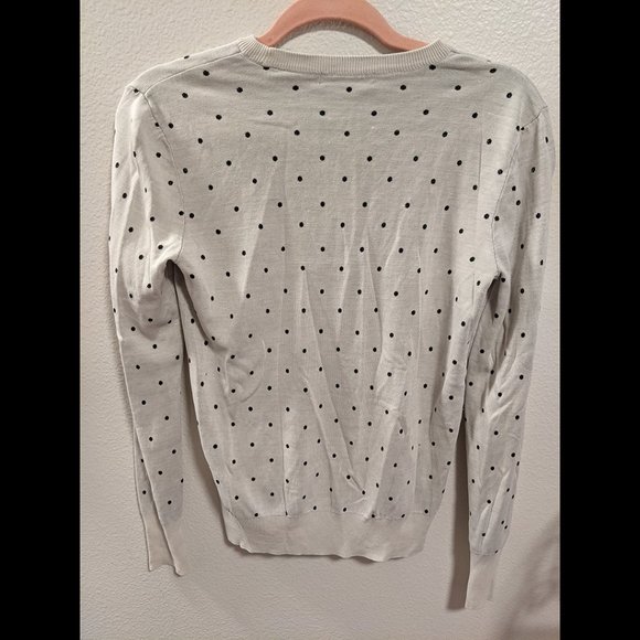 Equipment Femme Black & White Silk Polka Dot Long Sleeve Top Size XS - Picture 3 of 4